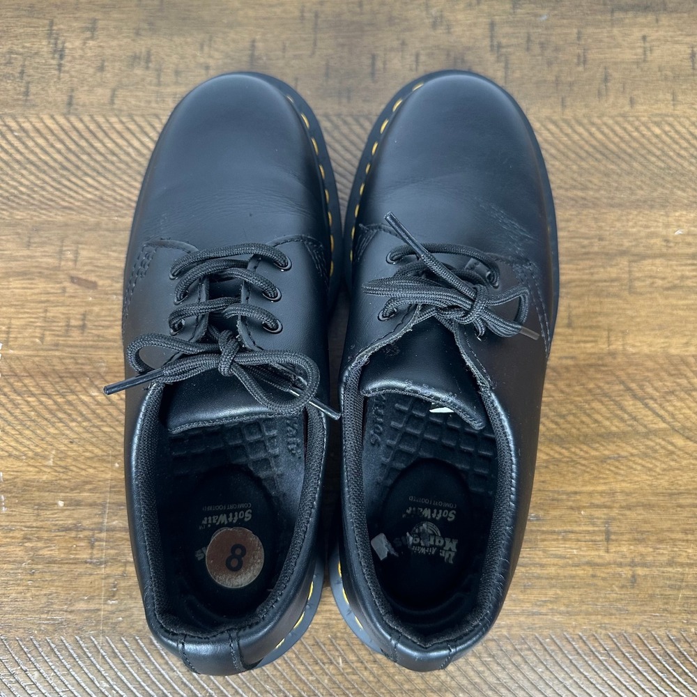 Dr. Martens Shoes Mens 8 Womens 9 Black Slip Resistant Work Oxford Leather Y2K - Picture 4 of 10